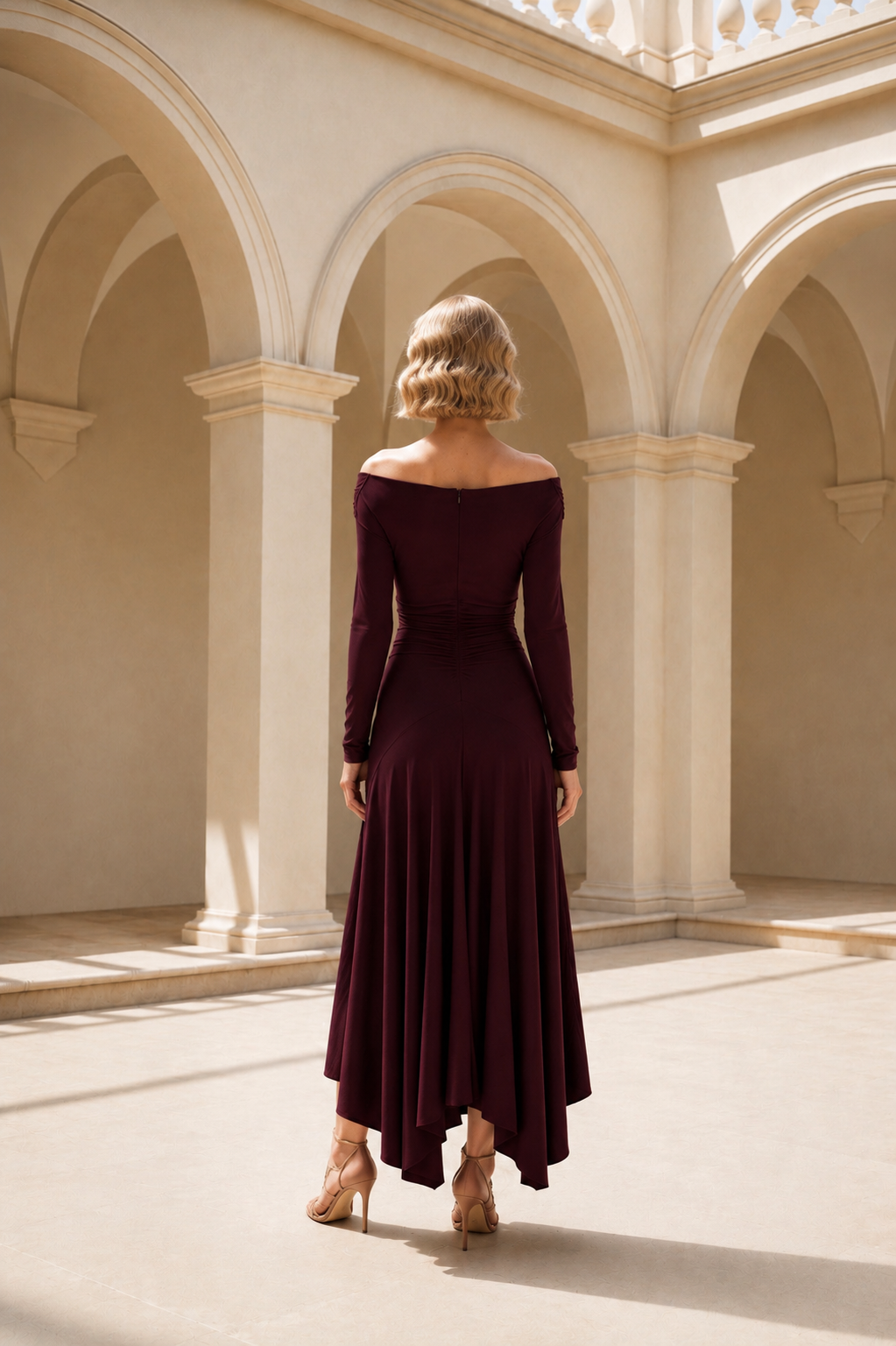 VESTIDO ALEJADRA BURDEOS