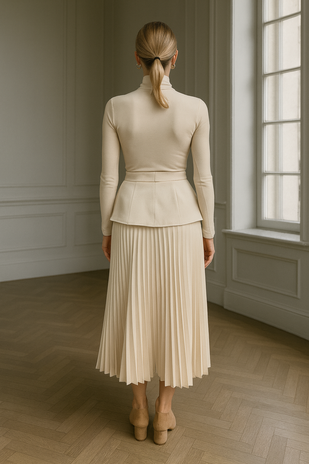 FALDA ESTRUCTURADA BEIGE