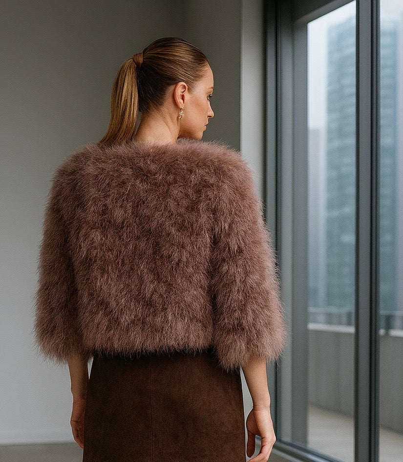 CHAQUETA PLUMAS MALVA EMPOLVADO