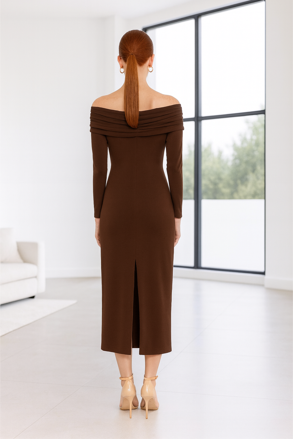 VESTIDO AMANDA MARRON