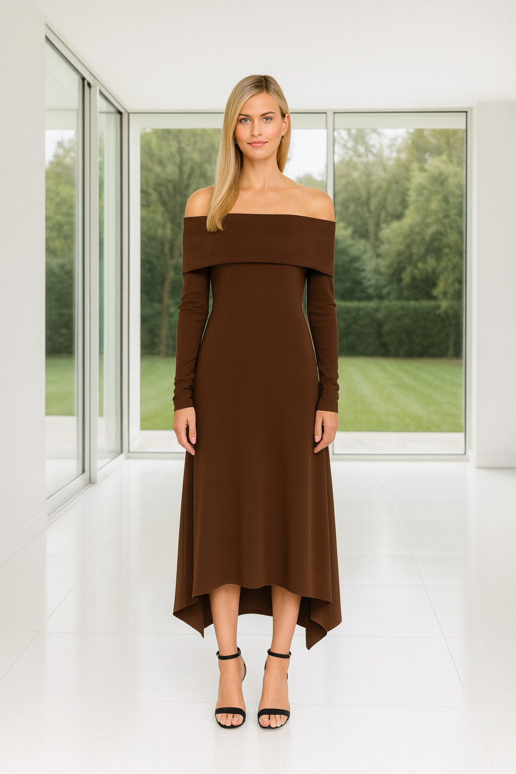 VESTIDO MARIANA MARRON
