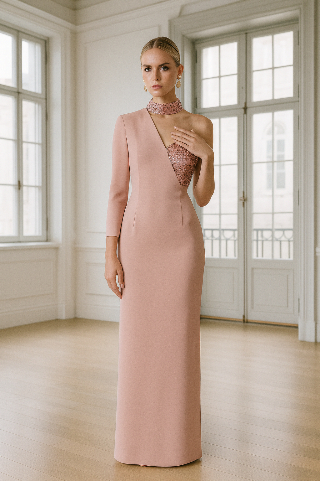 VESTIDO NORA ROSA-NUDE