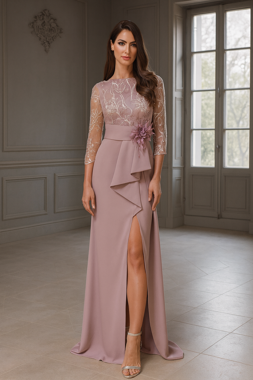 VESTIDO BORDADO LAVANDA