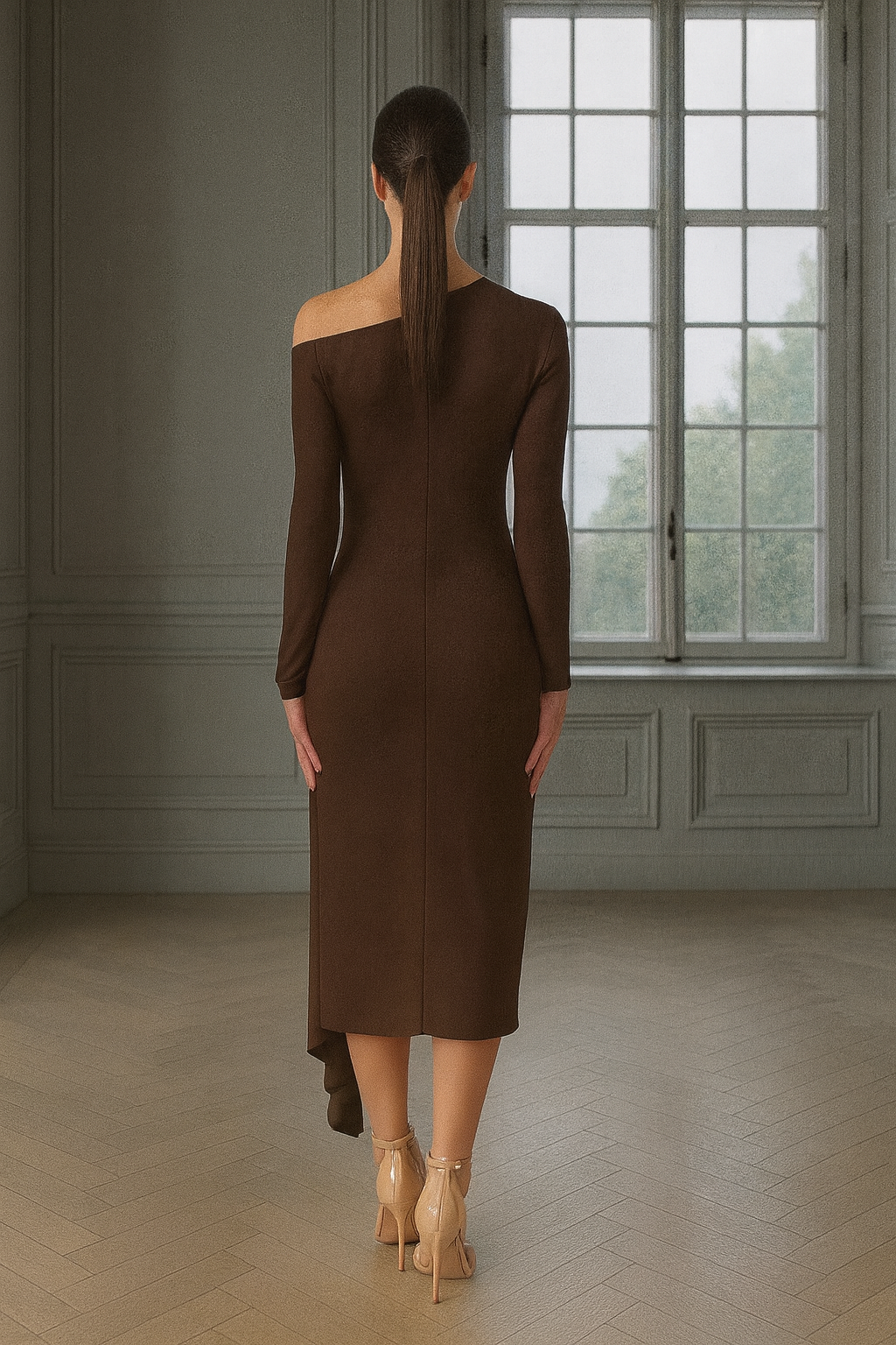 VESTIDO YANILEY MARRON