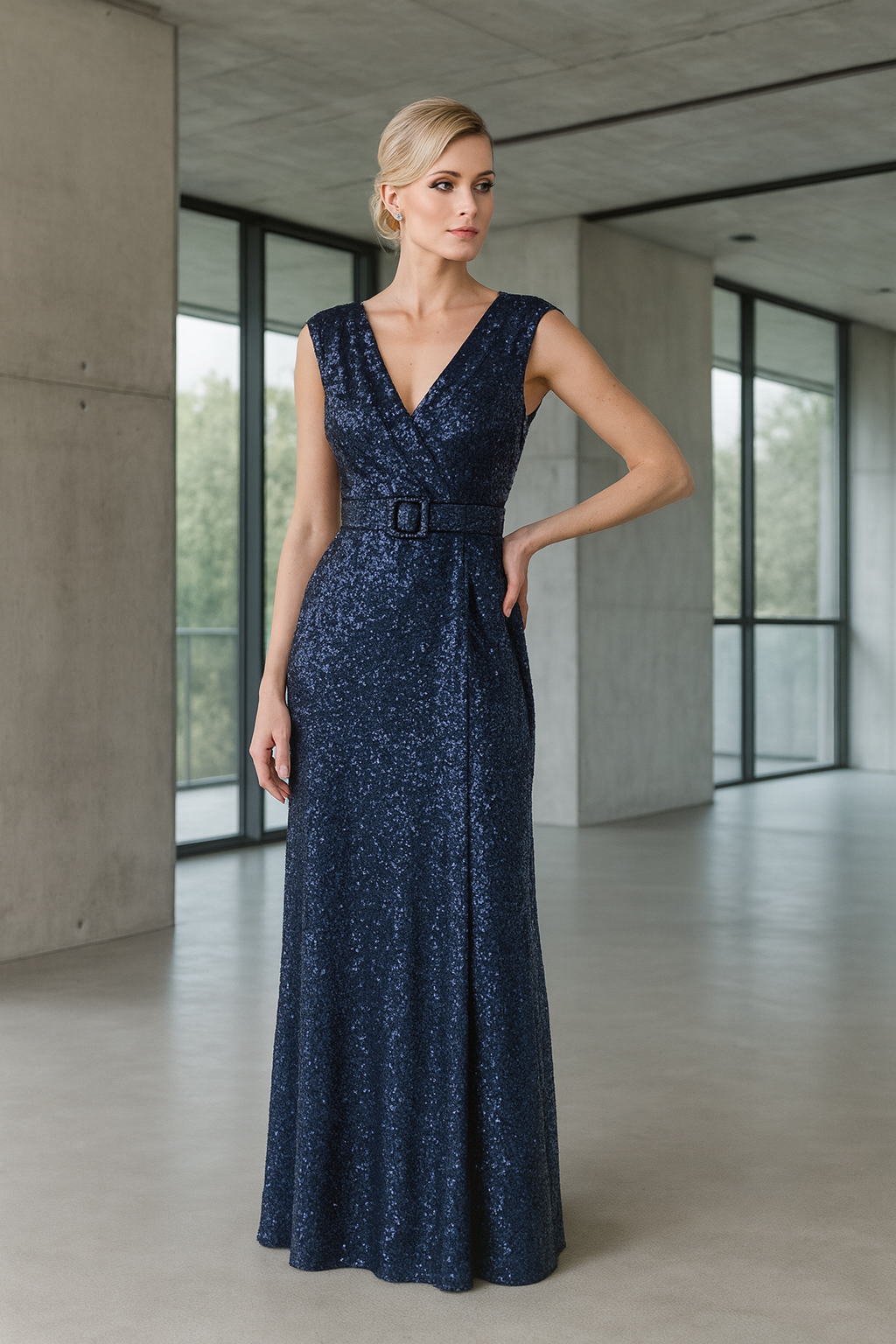 VESTIDO PAULETTE MARINO