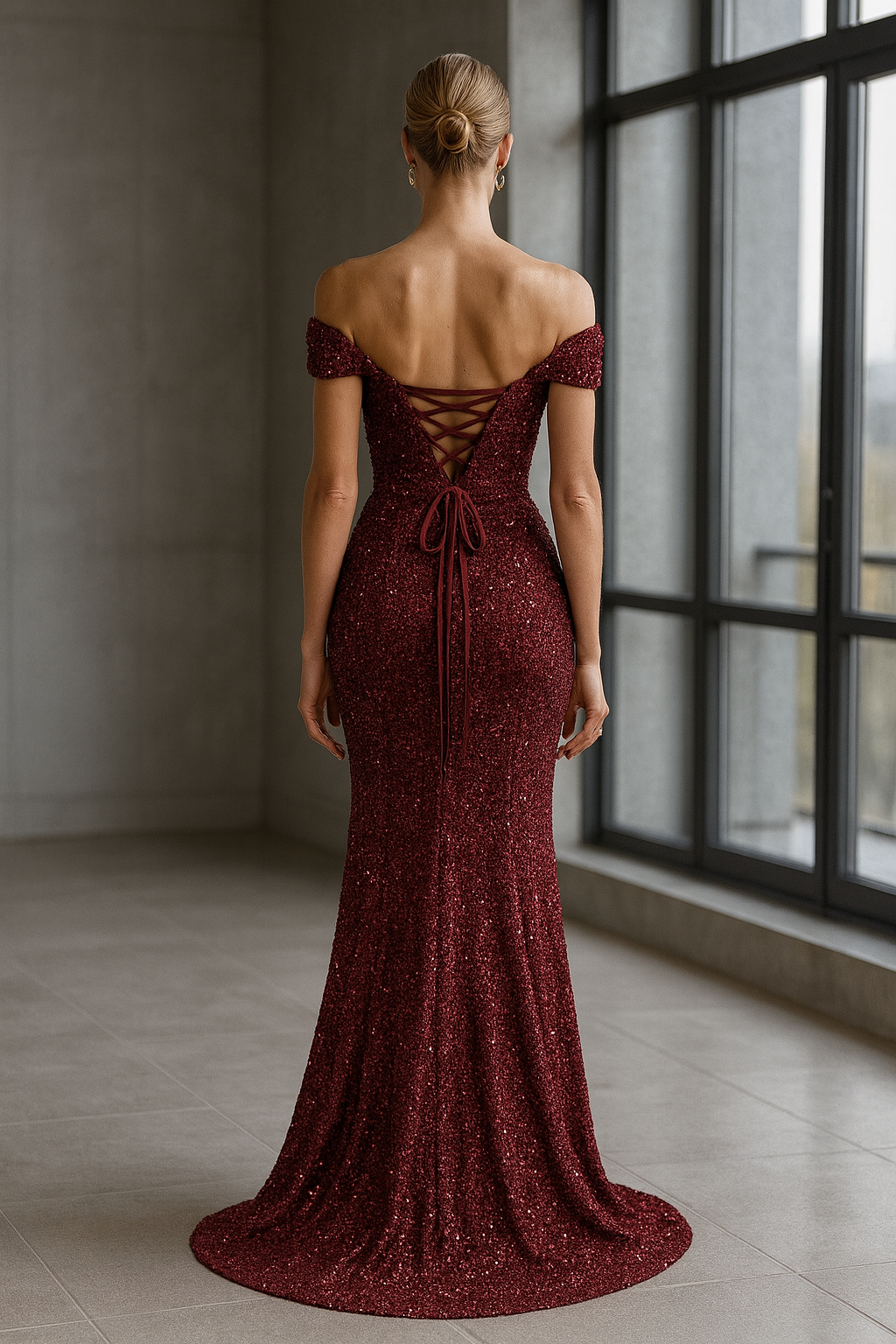 VESTIDO LARGO LENTEJUELA