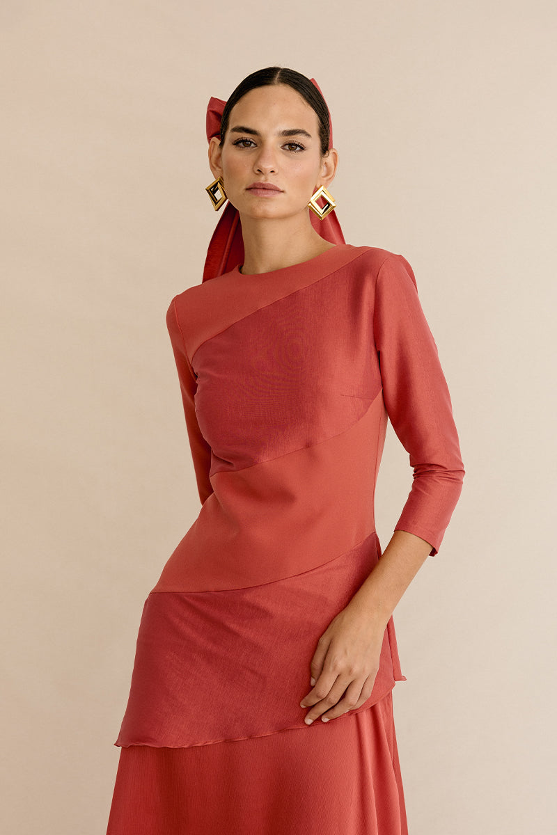 VESTIDO ICARO CORAL