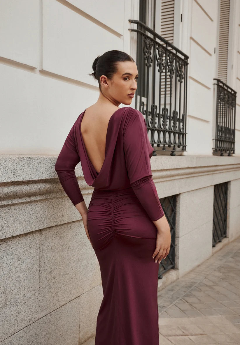 VICTORIA COLECCIÓN VESTIDO ALBA BERENJENA