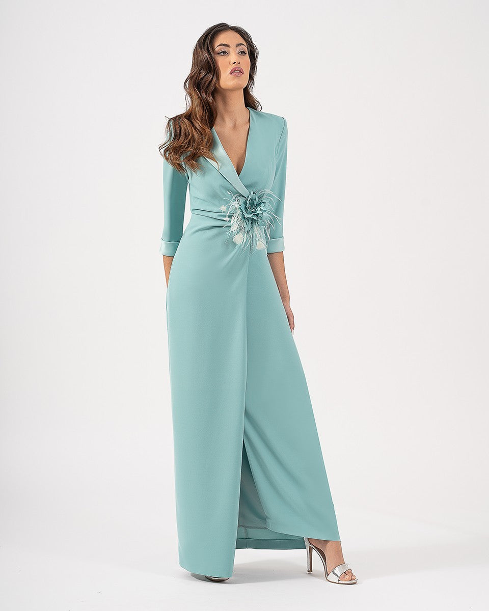 VESTIDO SMOKIN TURQUESA