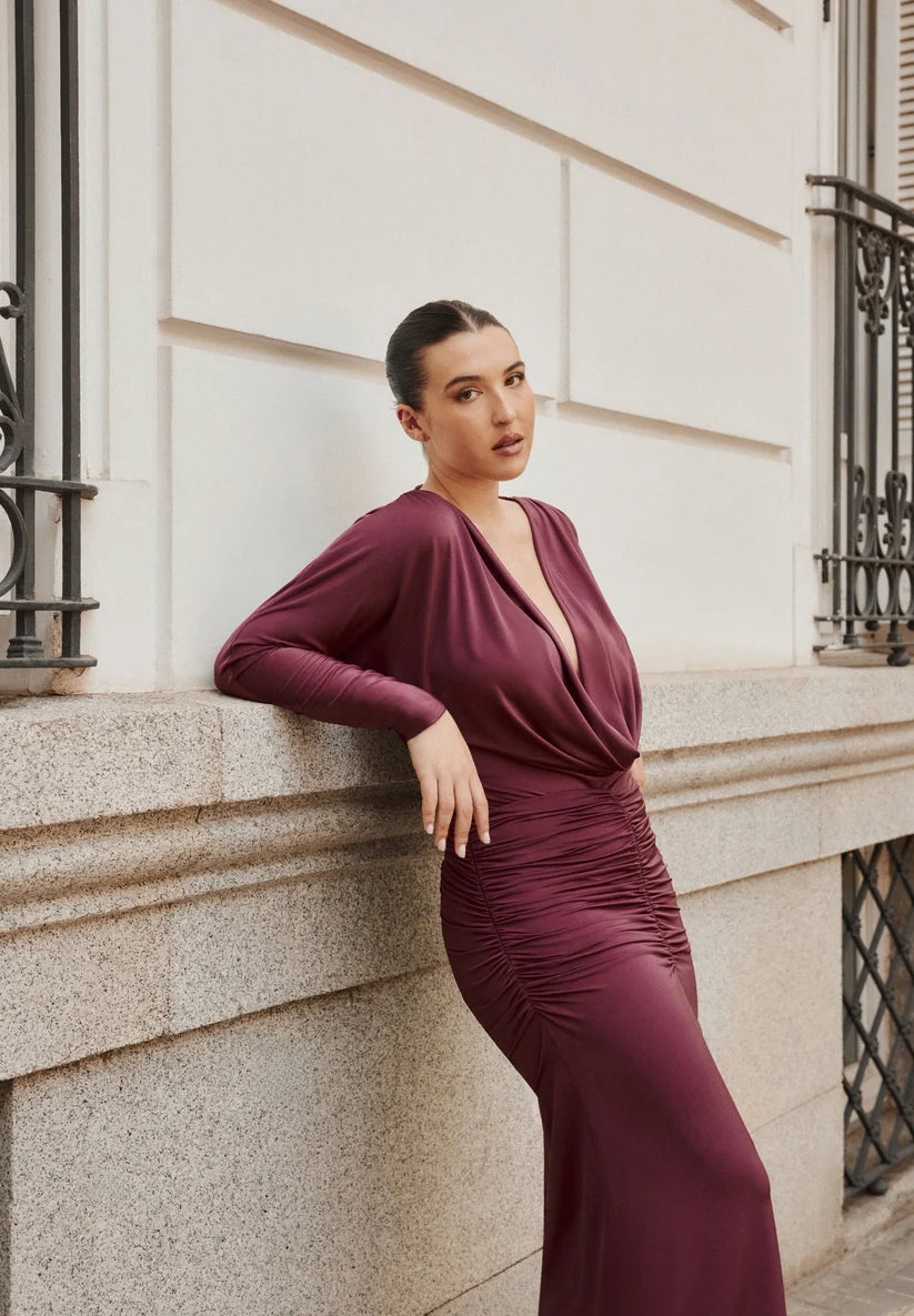 VICTORIA COLECCIÓN VESTIDO ALBA BERENJENA