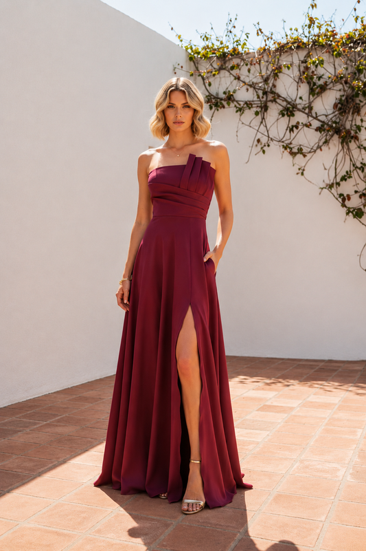 VESTIDO JARAMAR GRANATE