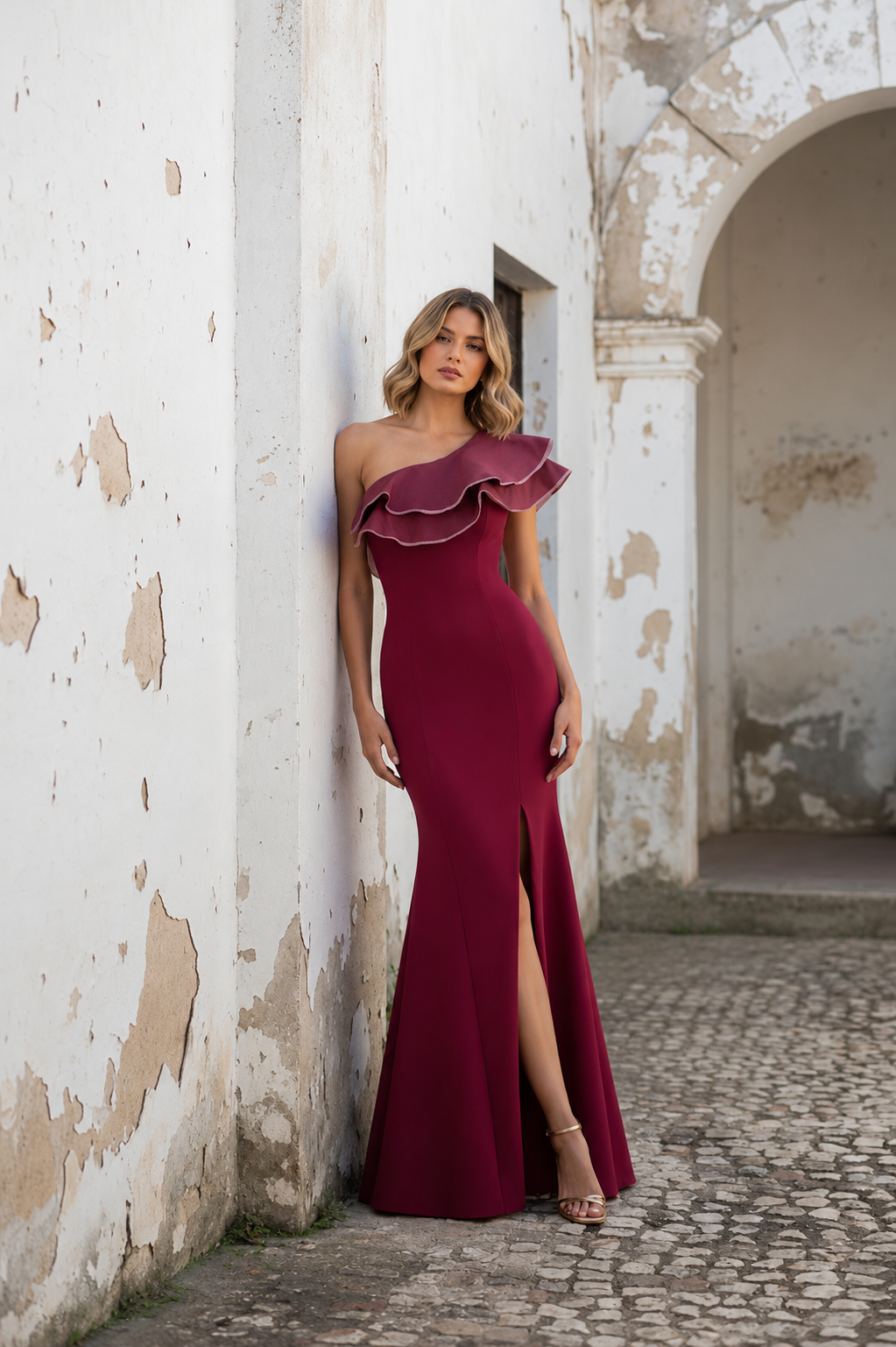 VESTIDO VERA GRANATE