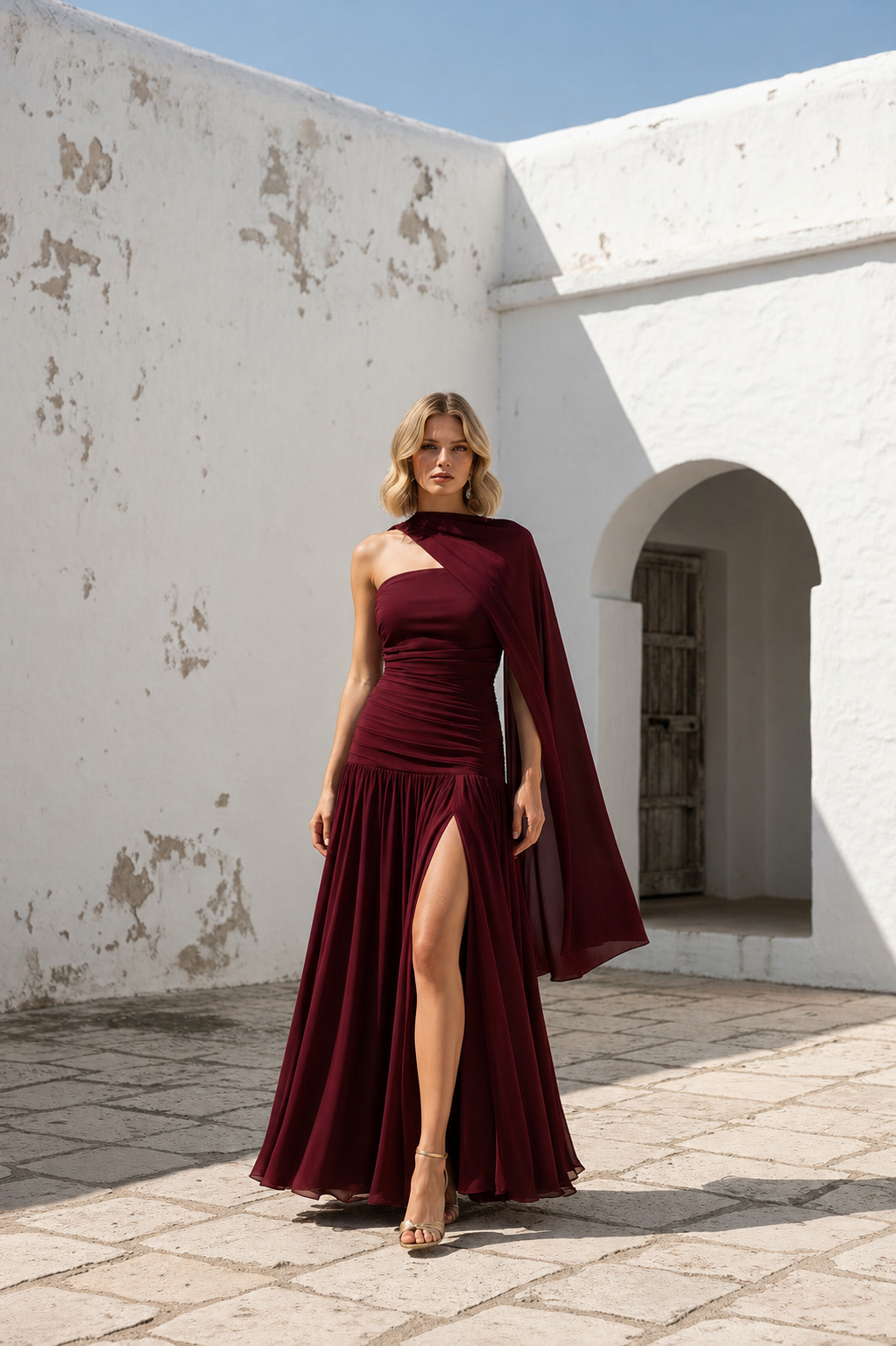 VESTIDO ALGAIDA GRANATE