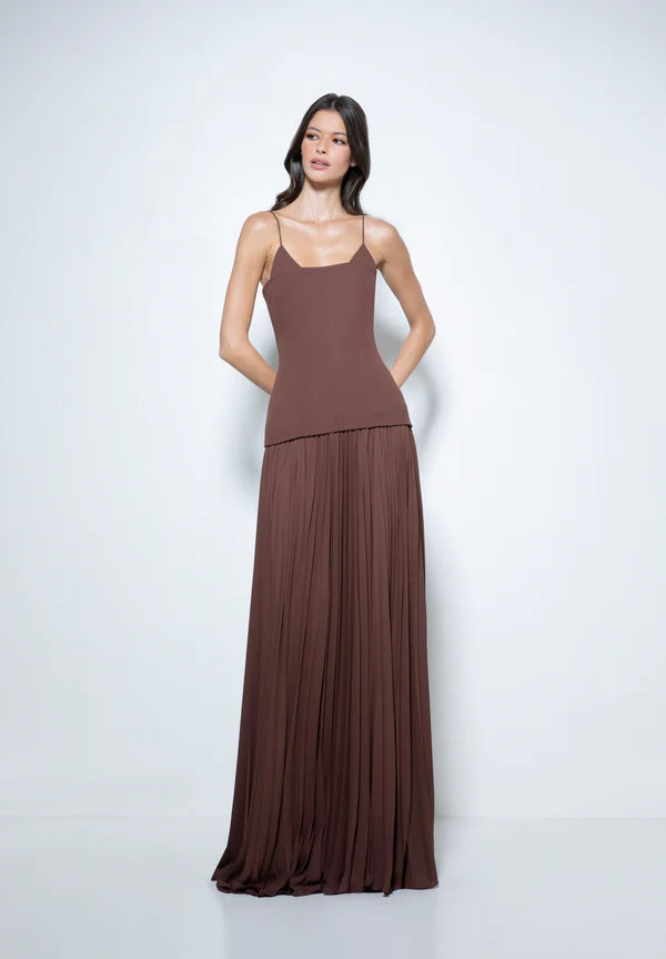 Victoria Colección. VESTIDO LESATH MARRON