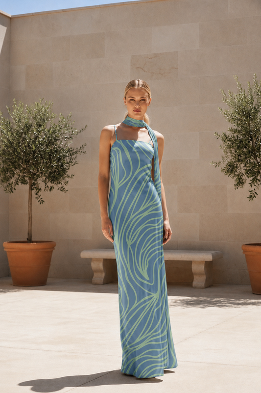 VESTIDO LUISA  CELESTE