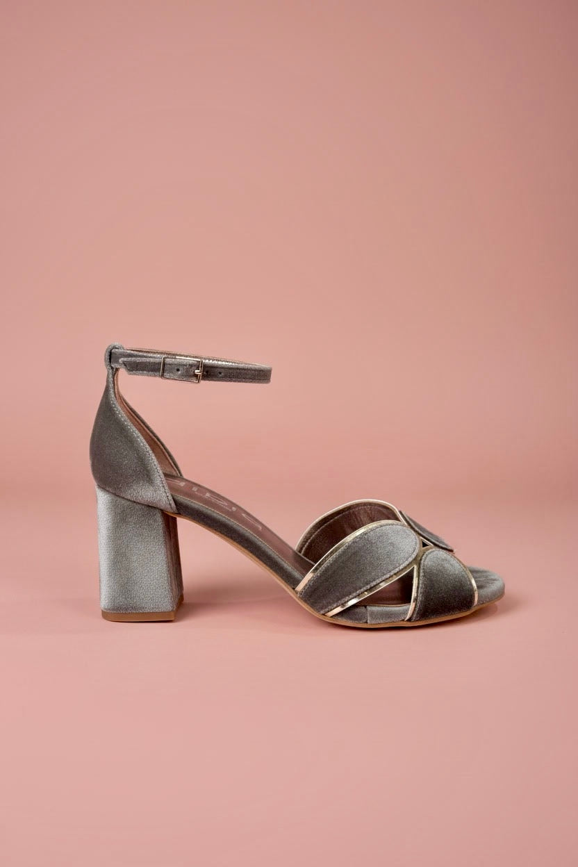 SANDALIA VELVET GRIS