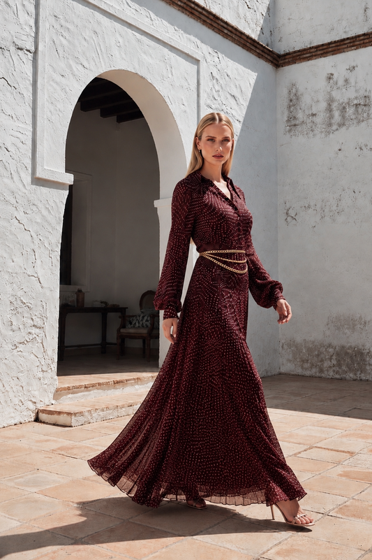 VESTIDO  MIRELLA GRANATE