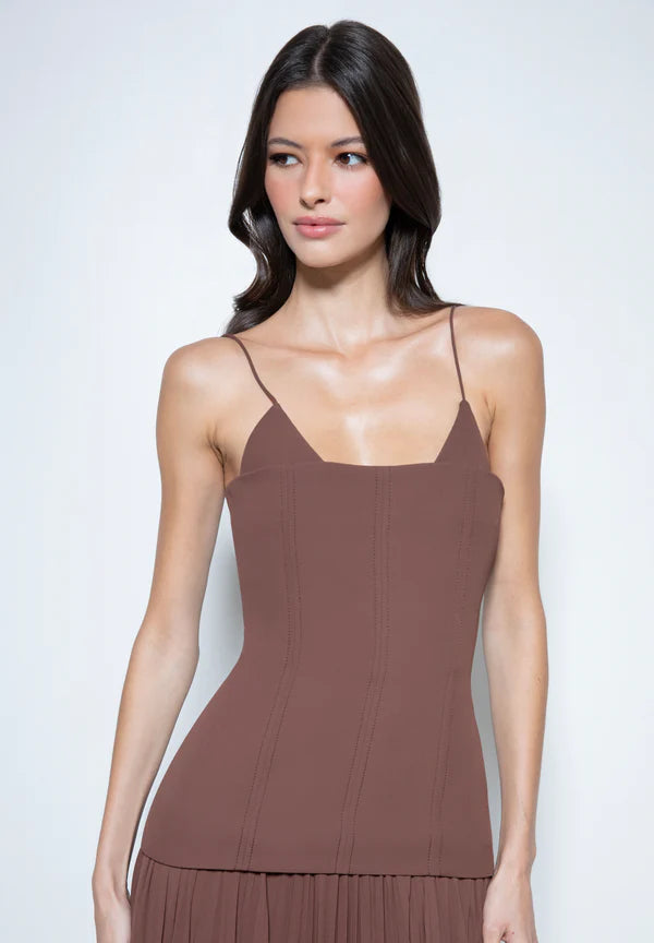 Victoria Colección. VESTIDO LESATH MARRON