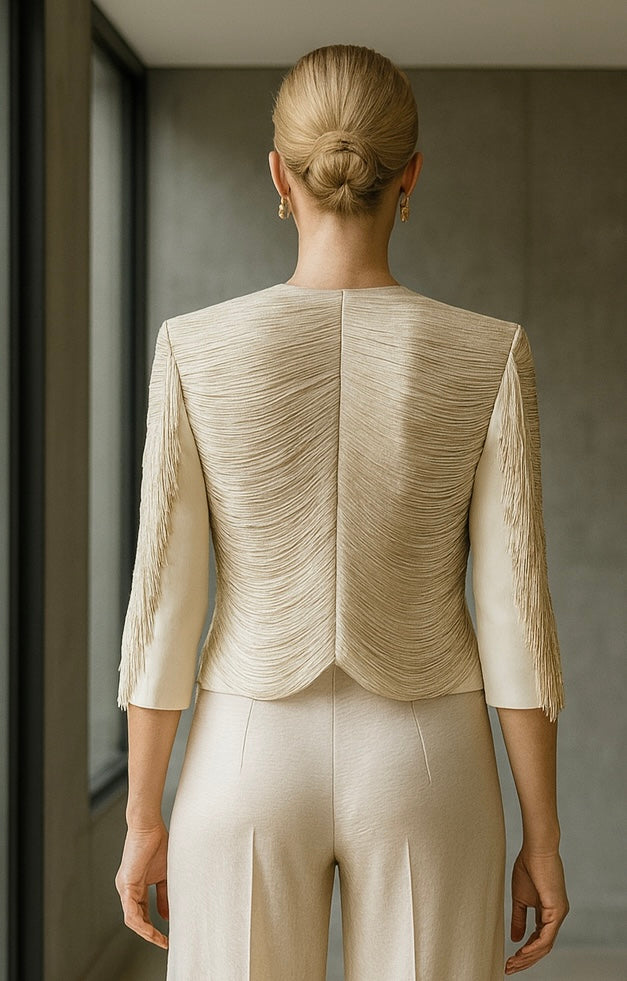 CHAQUETA FLECOS CRUDO