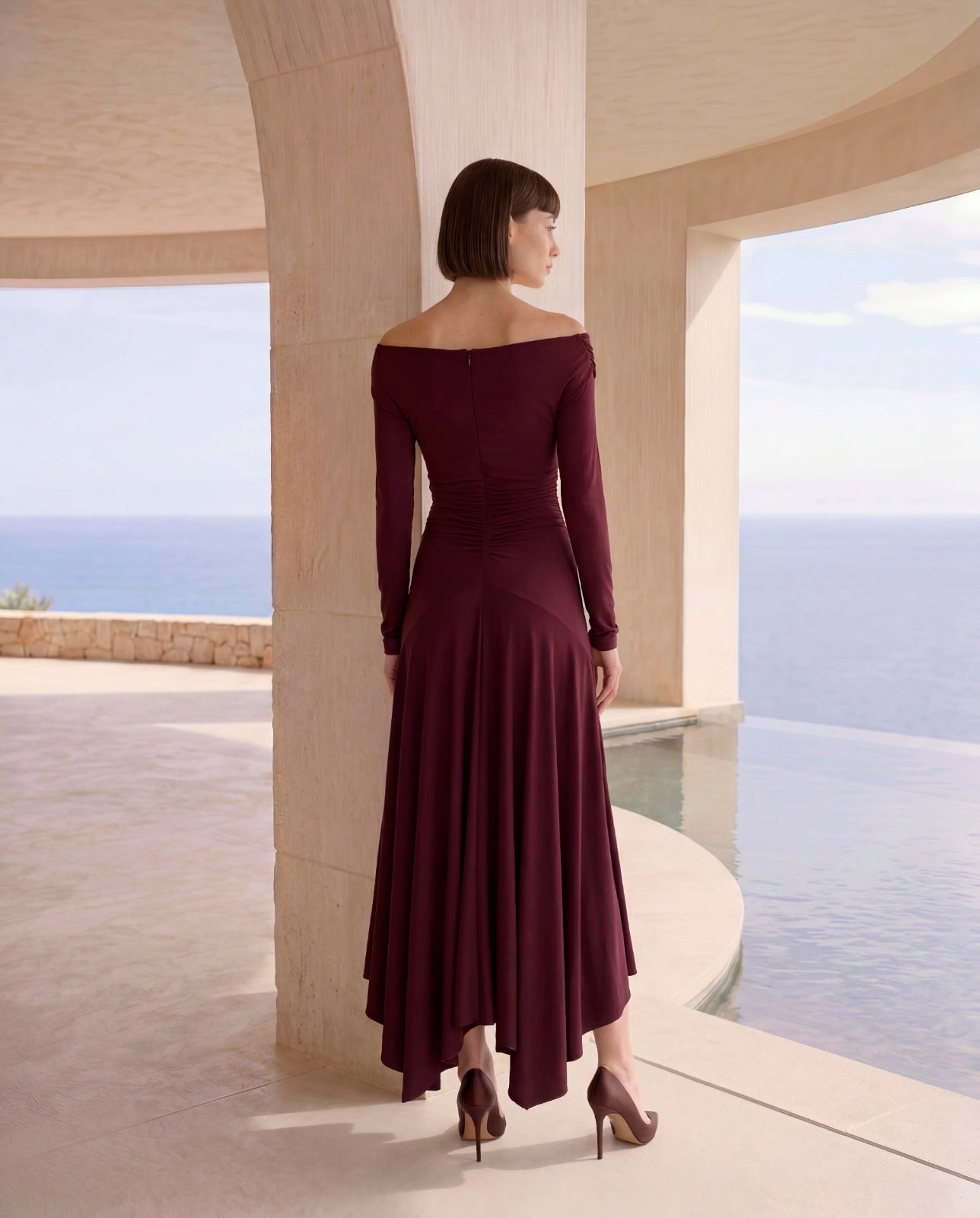 VESTIDO ALEJADRA BURDEOS