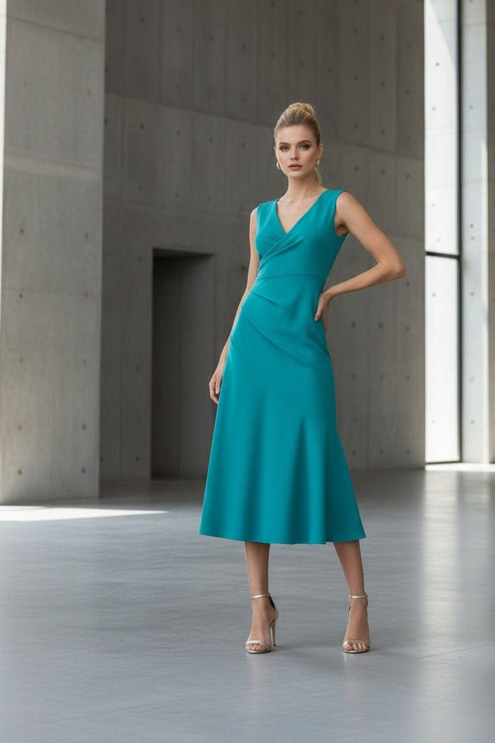 .VESTIDO CATRICE MIDI TURQUESA