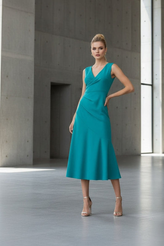 .VESTIDO CATRICE MIDI TURQUESA