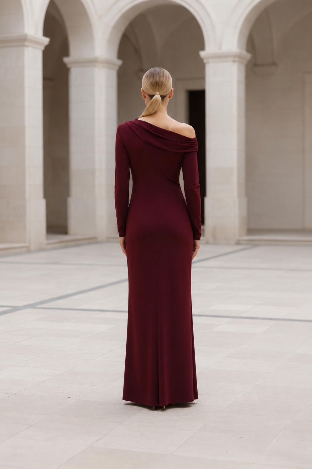 VESTIDO OLIMPIA BURDEOS