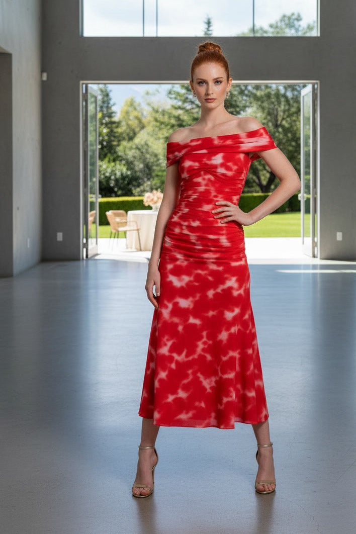 · VESTIDO POMA ESTAMPADO CORAL
