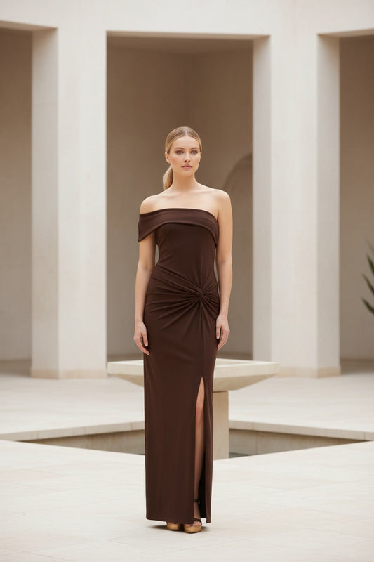 VESTIDO INES CHOCOLATE