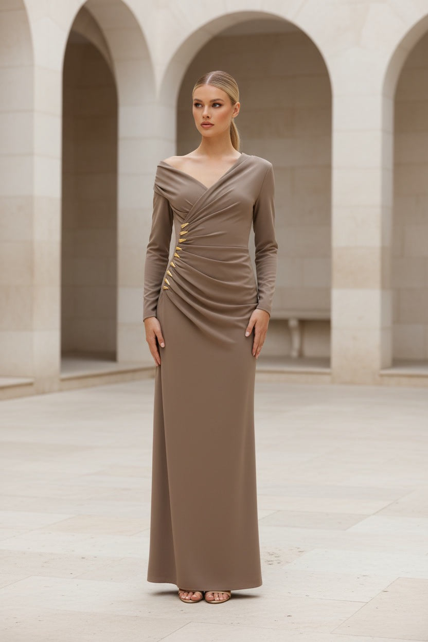 VESTIDO OLIMPIA TAUPE