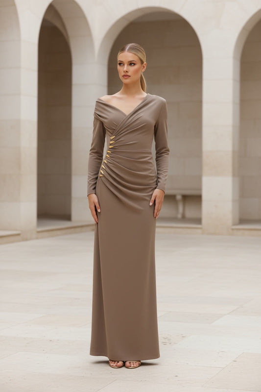 VESTIDO OLIMPIA TAUPE