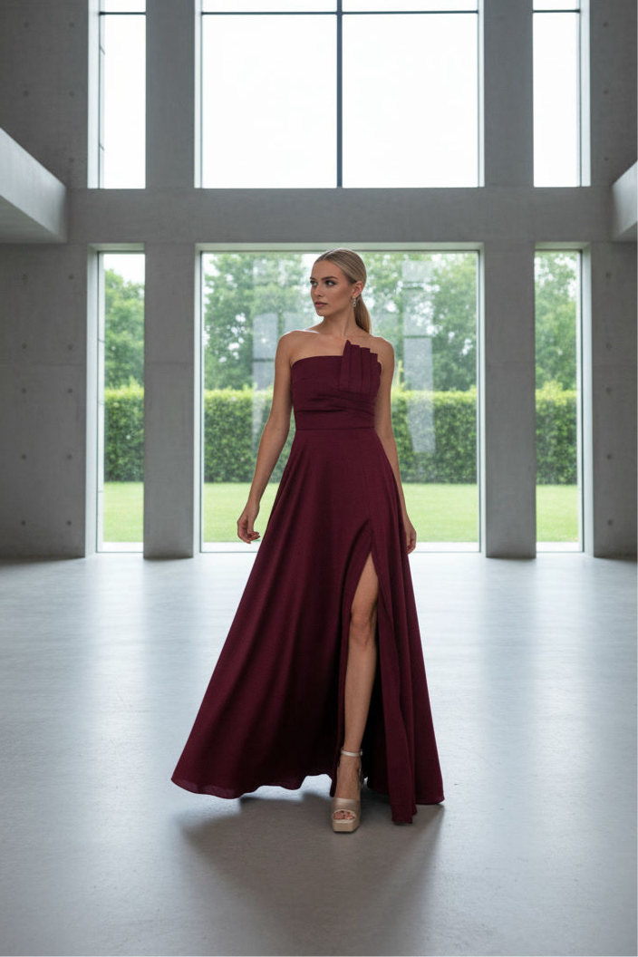 VESTIDO JARAMAR GRANATE