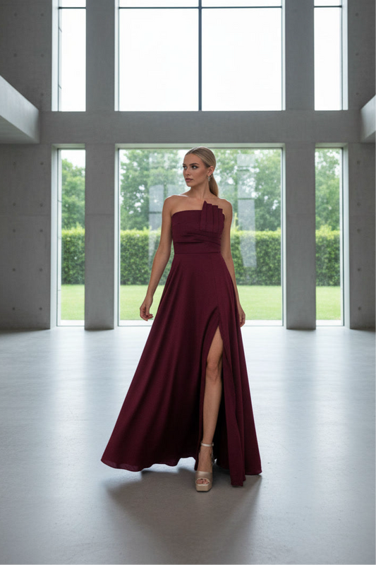 VESTIDO JARAMAR GRANATE