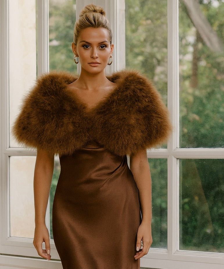 ESTOLA PLUMAS CHOCOLATE