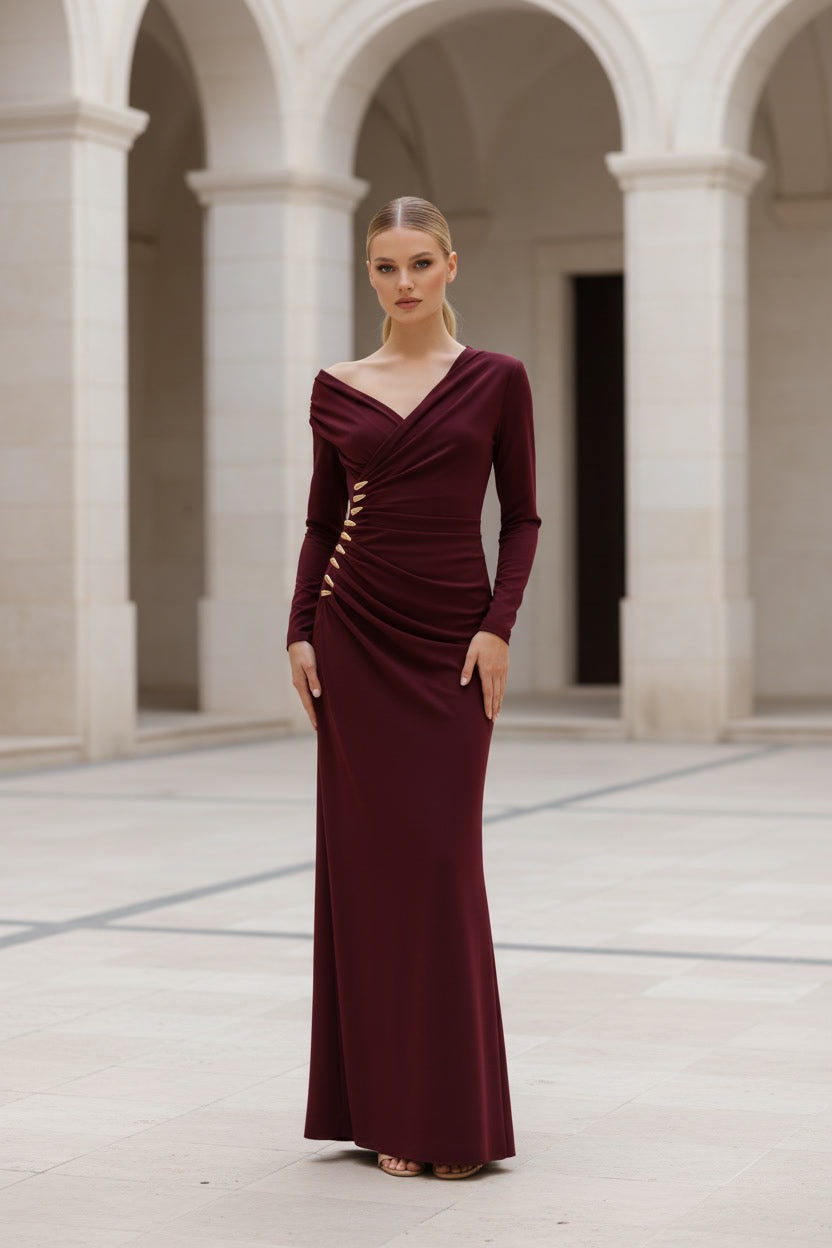 VESTIDO OLIMPIA BURDEOS