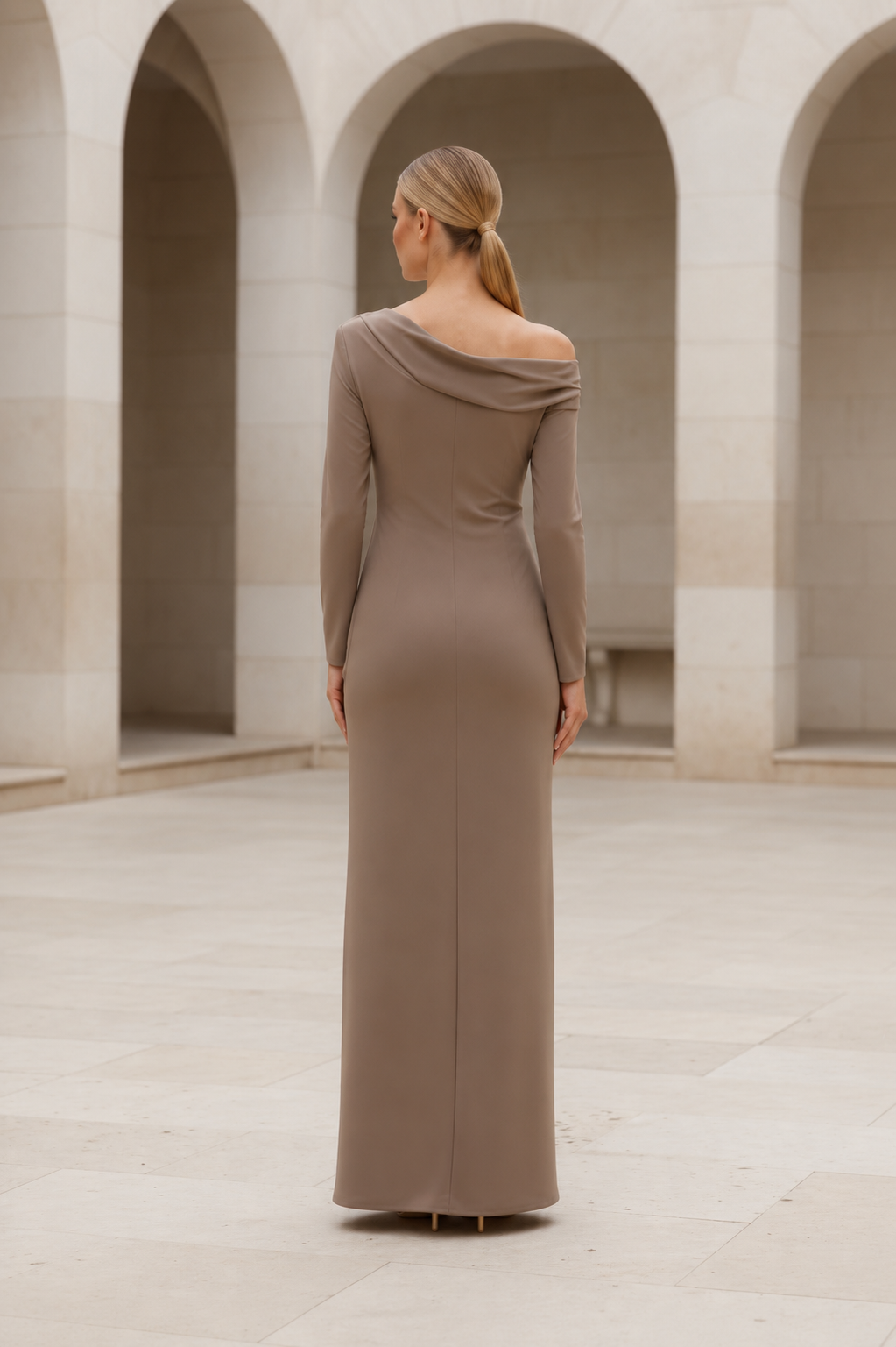 VESTIDO OLIMPIA TAUPE
