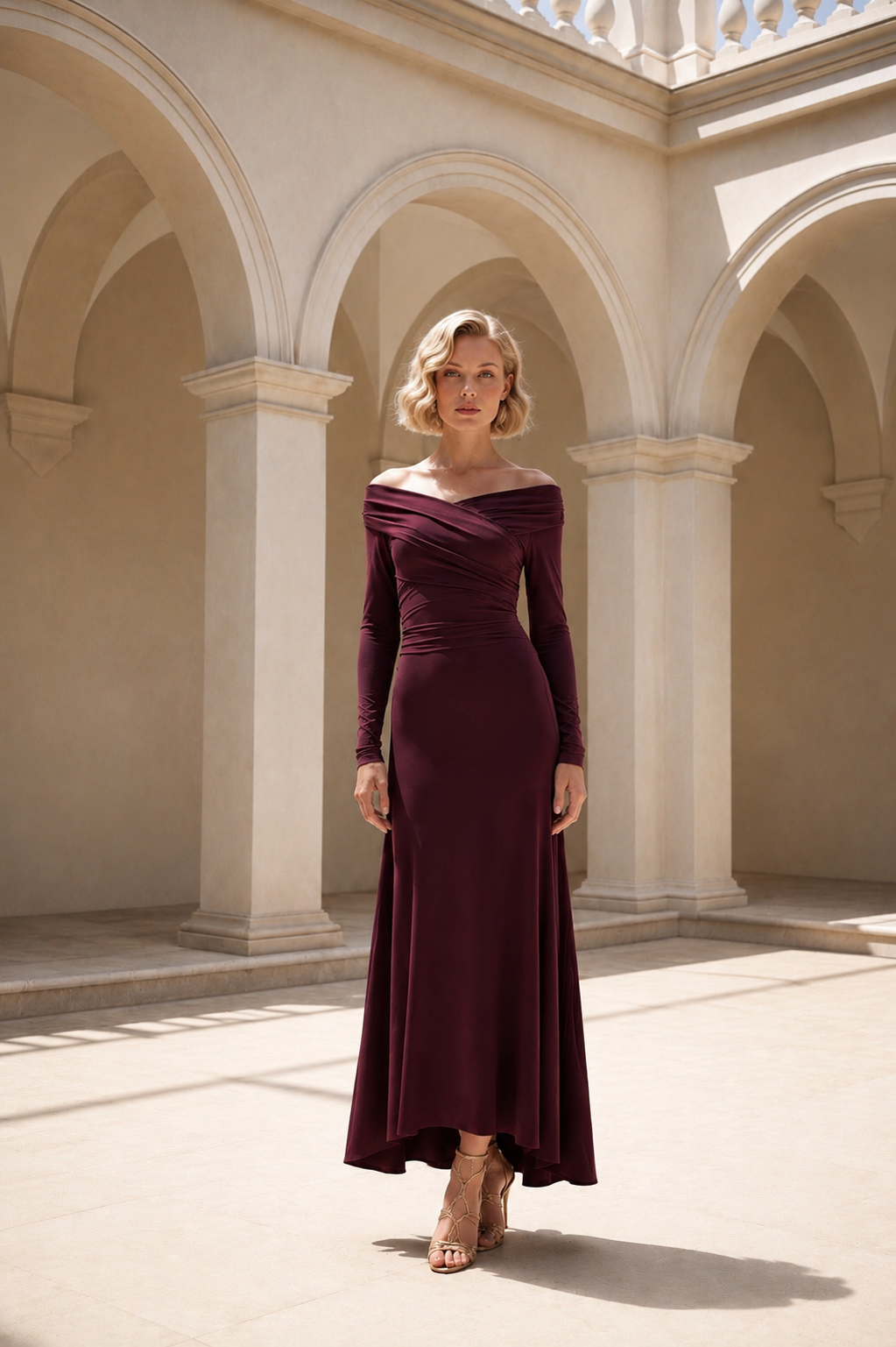 VESTIDO ALEJADRA BURDEOS