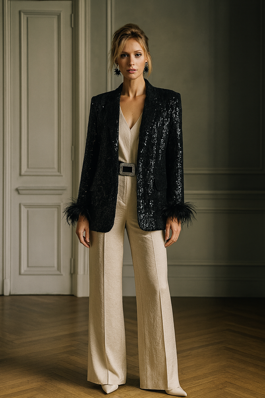 BLAZER LENTEJUELAS NEGRAS