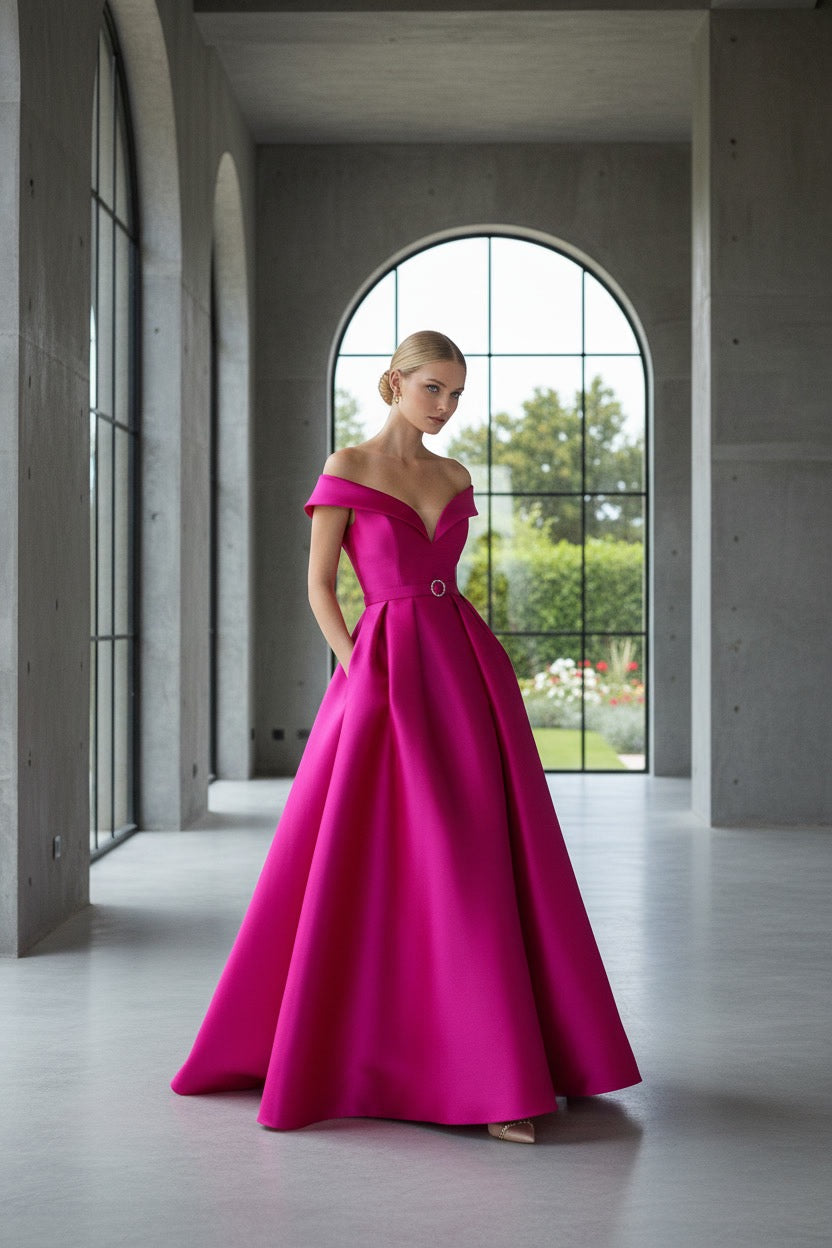 VESTIDO MIKADO CIRA