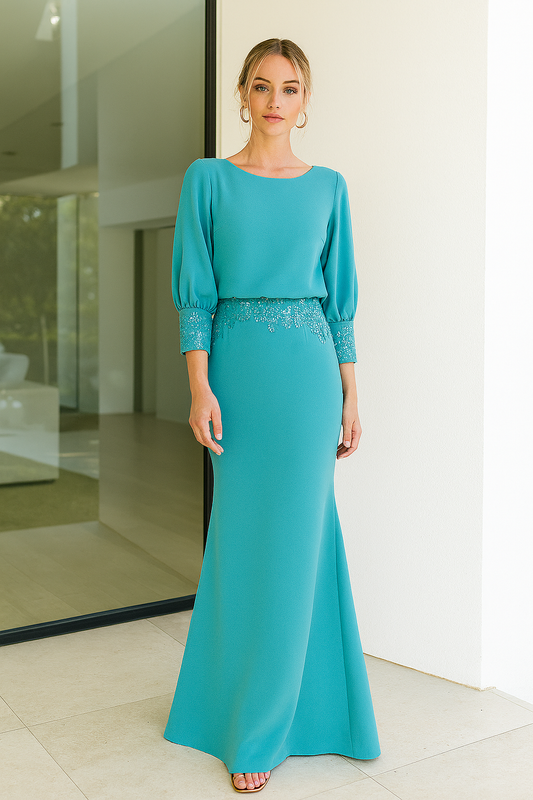 VESTIDO TERIA TURQUESA