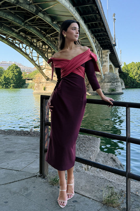 VESTIDO CATALINA BURDEOS