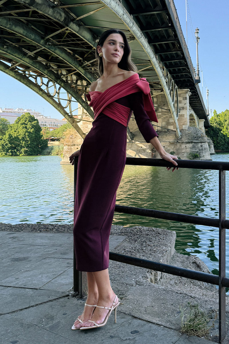 VESTIDO CATALINA BURDEOS
