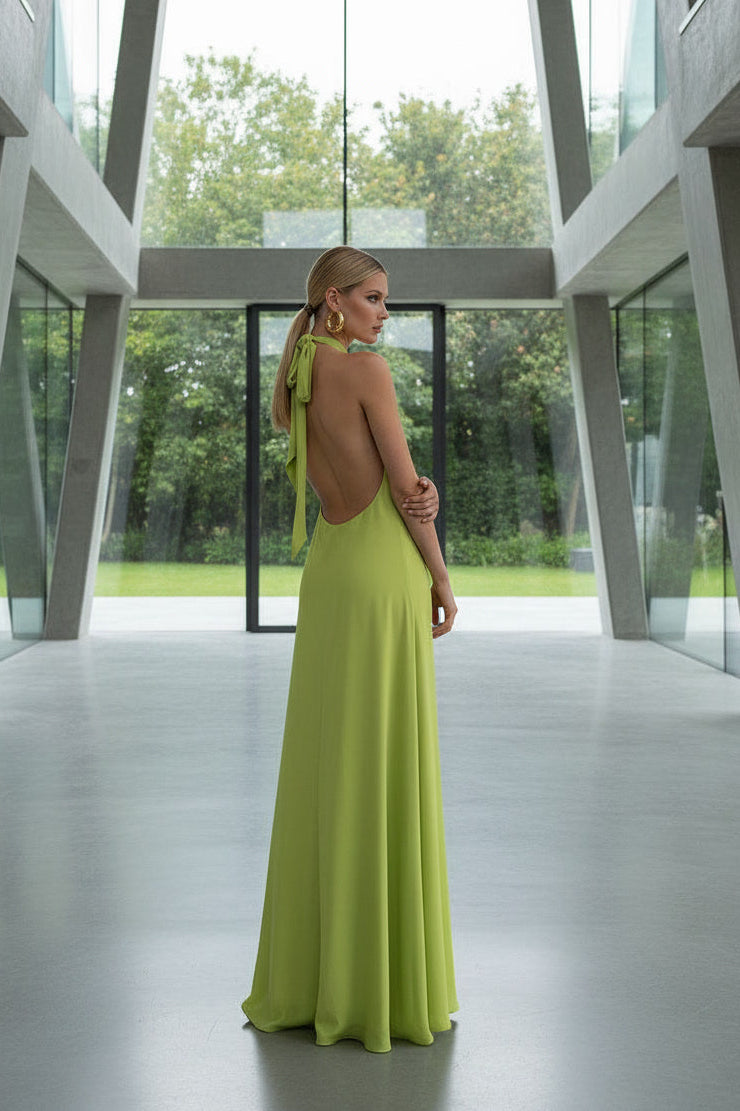 VESTIDO CRUZADO HALTER LIMA