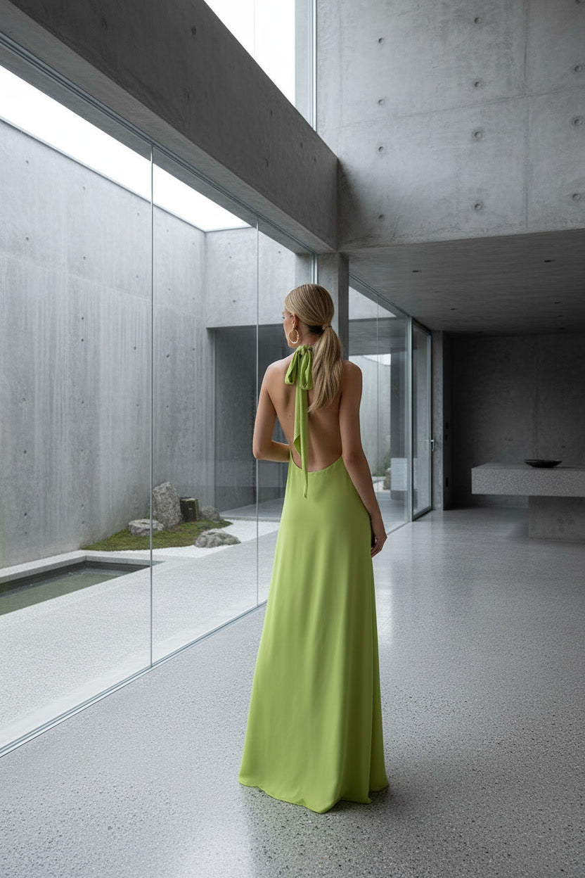 VESTIDO CRUZADO HALTER LIMA