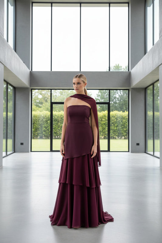 VESTIDO GUADALMAR   GRANATE