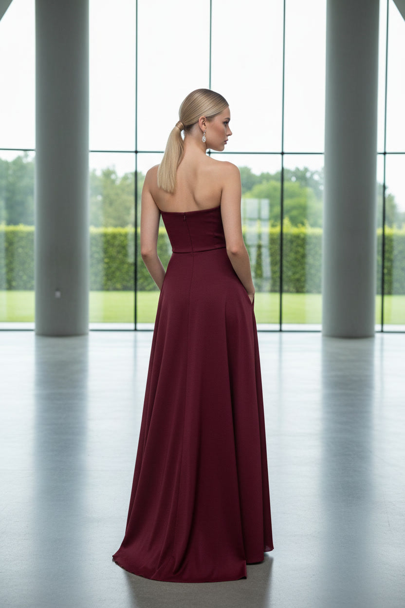 VESTIDO JARAMAR GRANATE