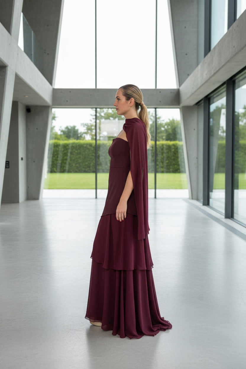 VESTIDO GUADALMAR   GRANATE