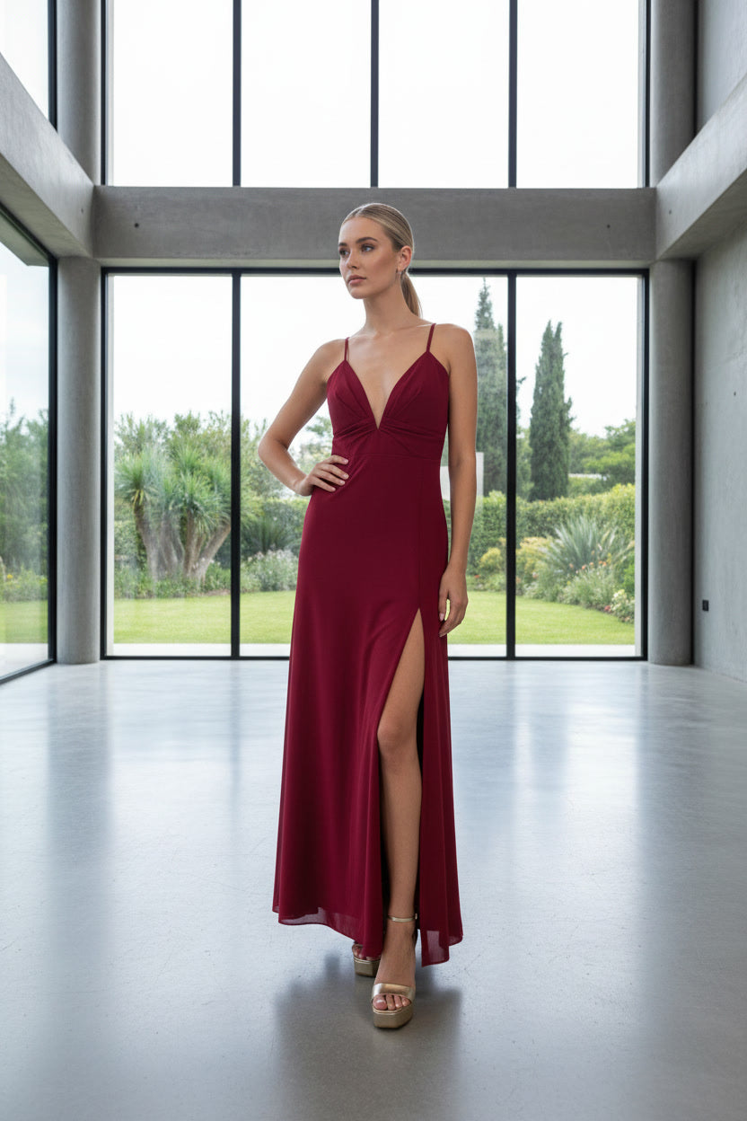 VESTIDO ANGELA GRANATE