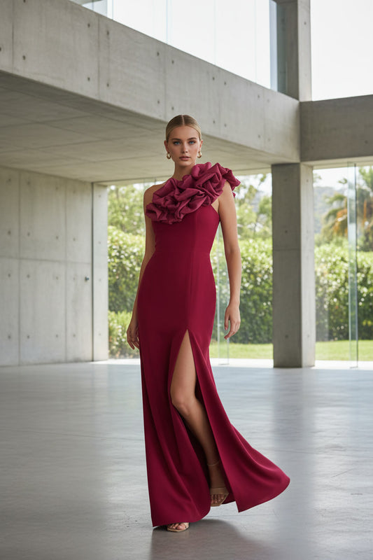 VESTIDO CAILIN  GRANATE